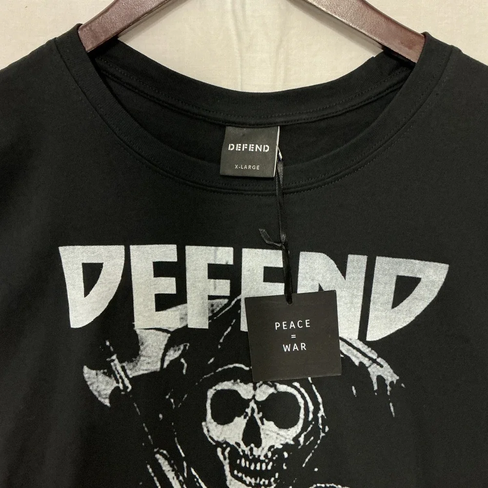 Defend Paris Graphic T-Shirt‎ Mens XL Black New Peace Tour Grim Reaper Anarchy
